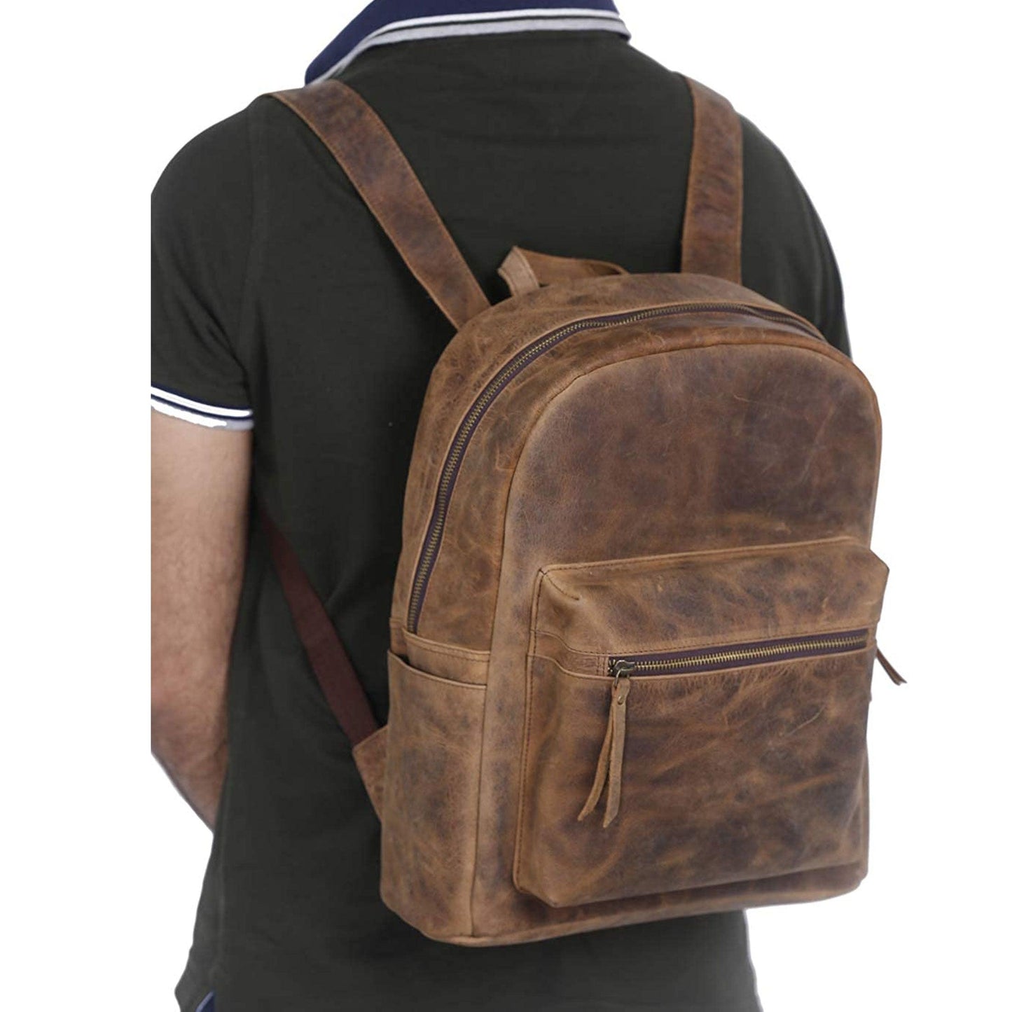 Leather Backpack Rucksack Laptop Bag for Women and Men