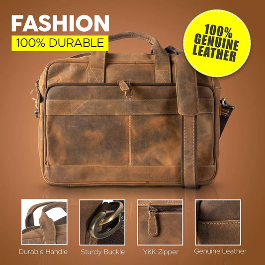 16-Inch Leather Briefcase