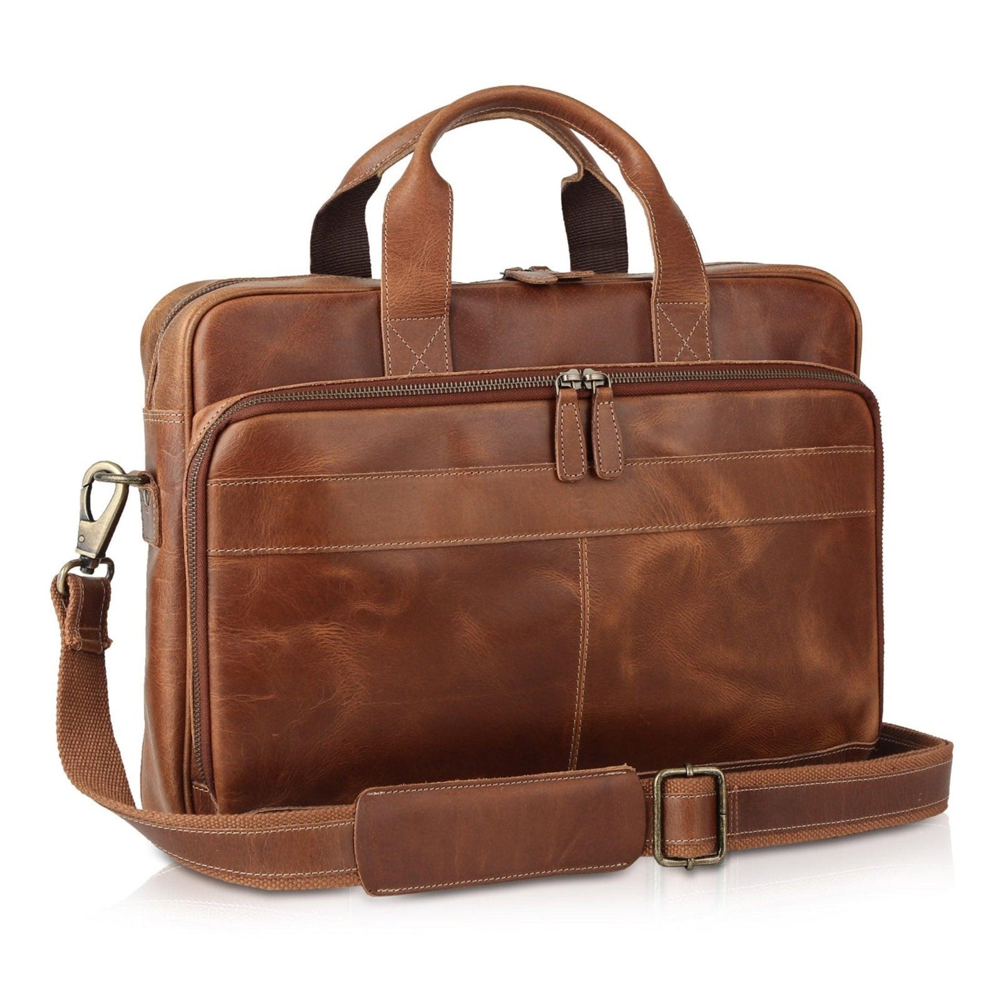 16 inch Premium Leather Briefcase for Men and Women