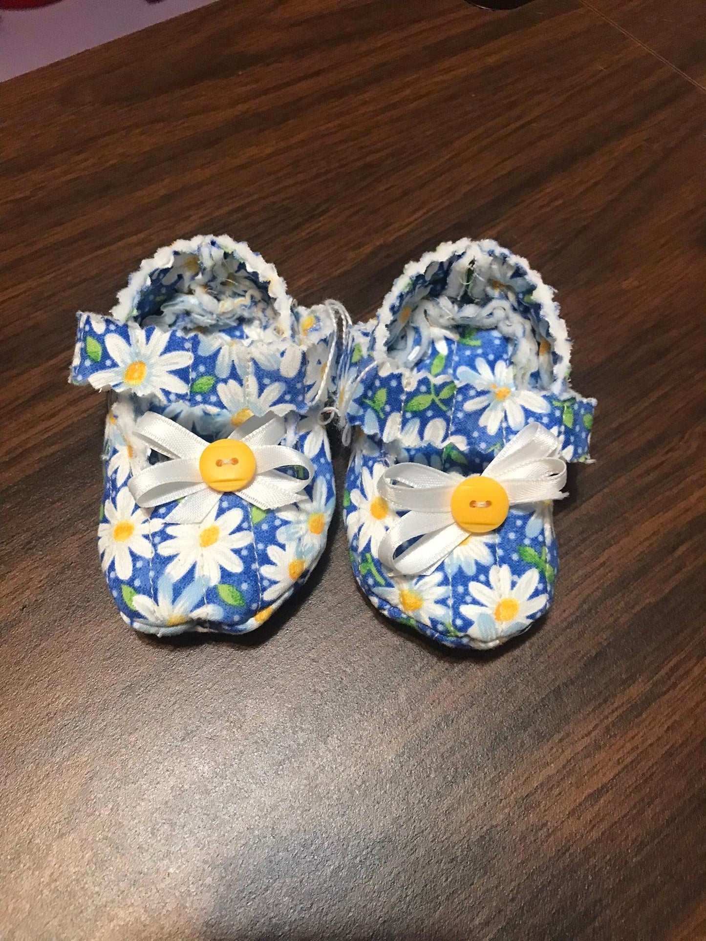 Hand-Crafted Quilted Newborn Velcro-Latch Shoes