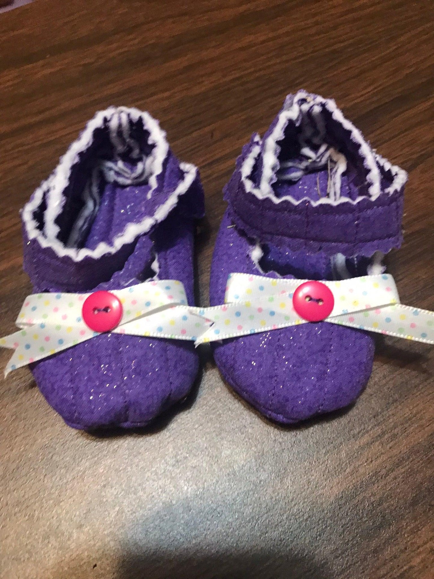 Hand-Crafted Quilted Newborn Velcro-Latch Shoes