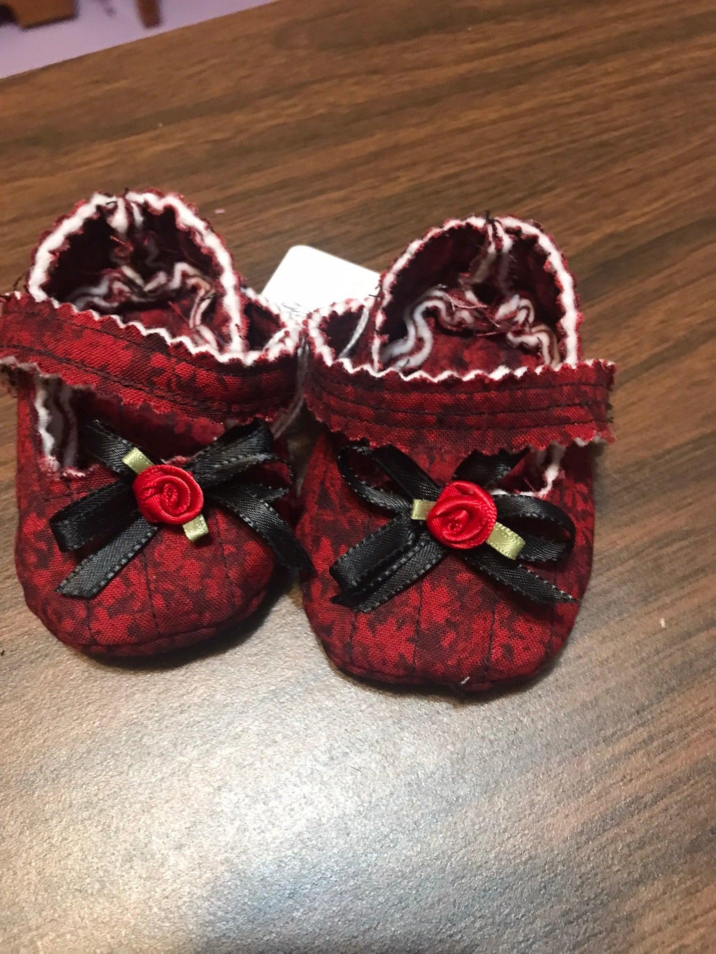 Hand-Crafted Quilted Newborn Velcro-Latch Shoes