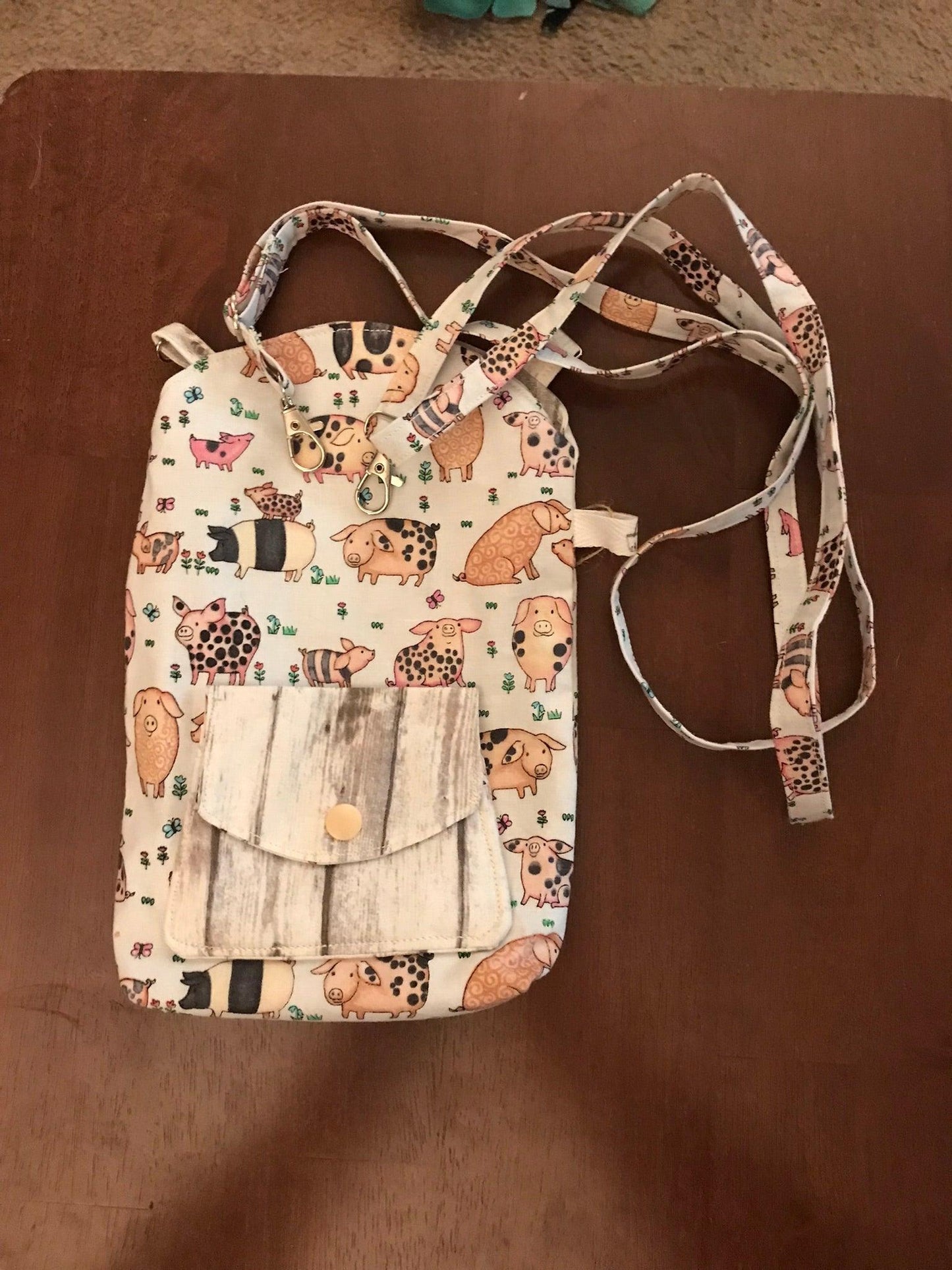 Hand-Crafted Crossbody Phone Bag with Attached Mini Wallet Set