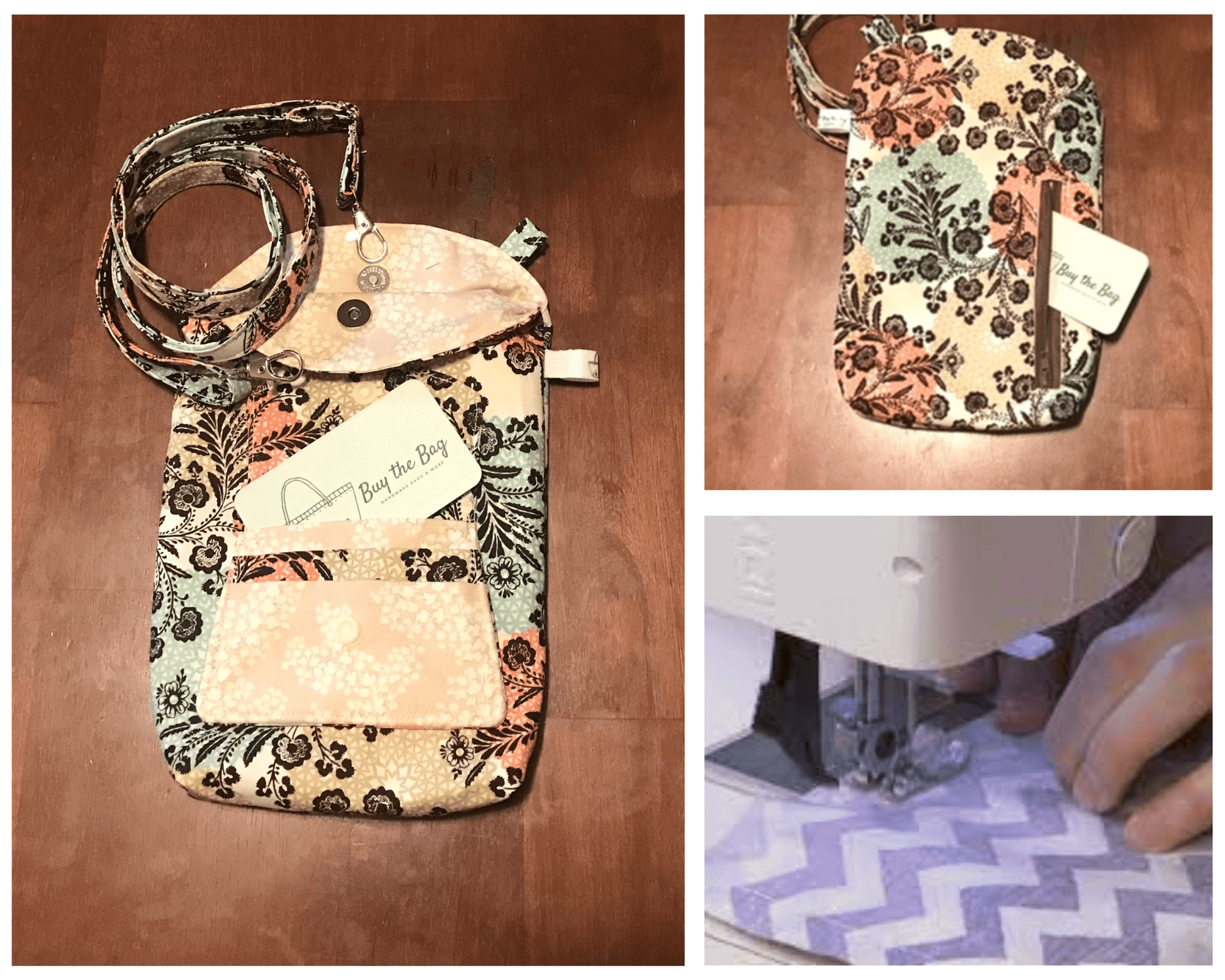 Hand-Crafted Crossbody Phone Bag with Attached Mini Wallet Set