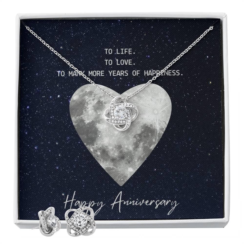 Love Knot Anniversary Necklace and Earring Set