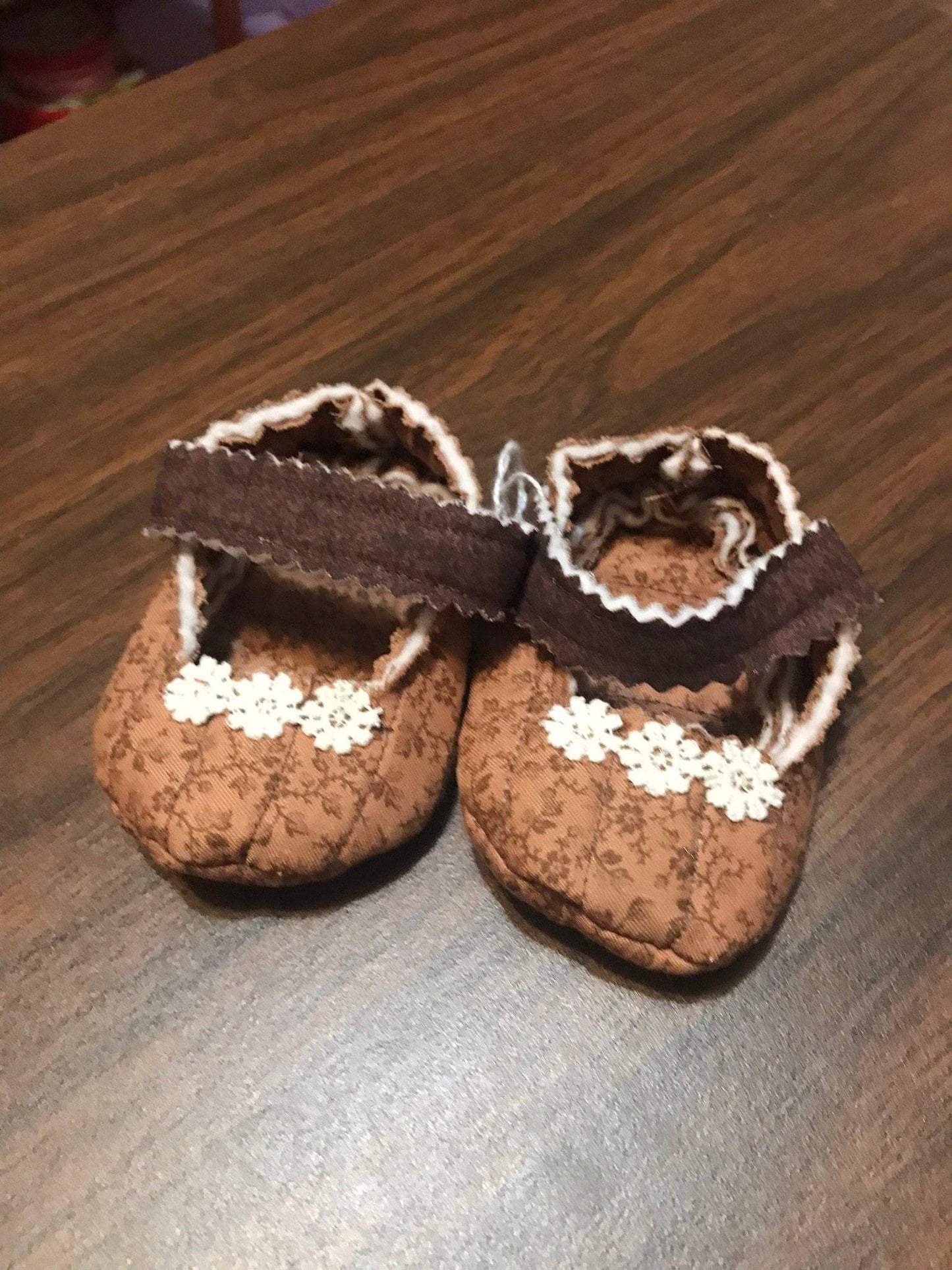 Hand-Crafted Quilted Newborn Velcro-Latch Shoes